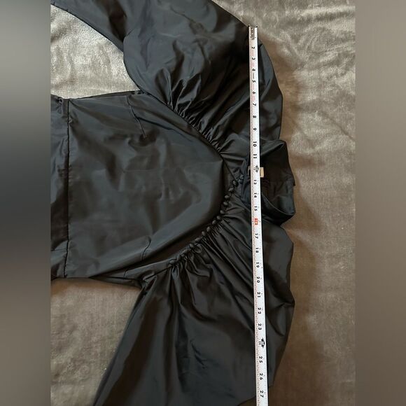 COPY - ROTATE Birger Christensen Kim Black Puff Sleeve Mini Dress Buttons sz M - Picture 11 of 15